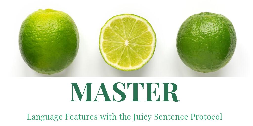 learnwithSAP's tweet photo. The juicy sentence protocol, developed by Dr. Lily Wong Fillmore, is a tool that is useful for helping all students understand how different language features contribute to meaning. https://t.co/D370X20J98 #engchat #grammar #elachat https://t.co/cOgRuc5YVO