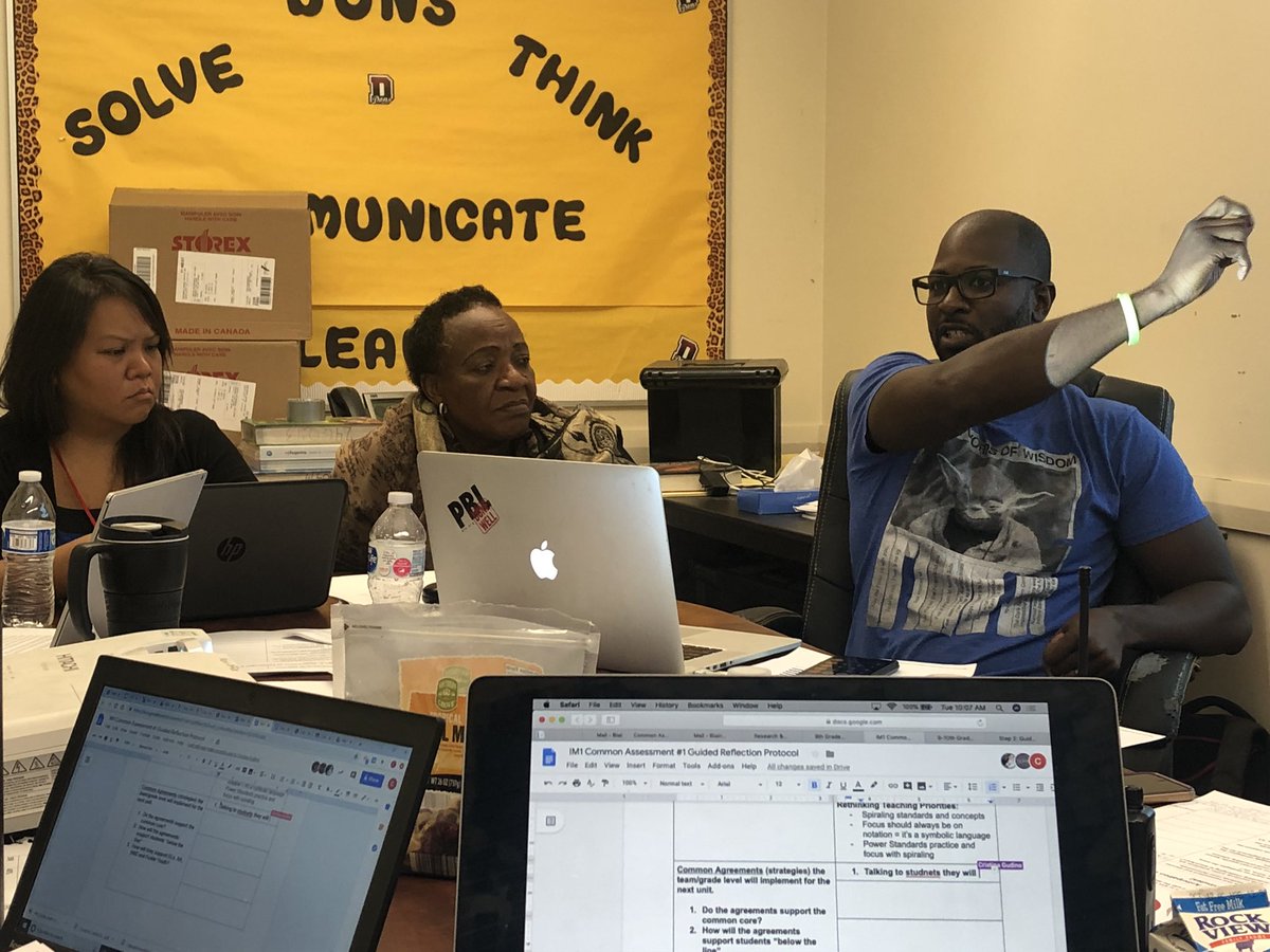 BlainWatson's tweet photo. Proud of our Math 9-11 Math & ELA teachers. Just completed 2 days of data chats on common assessment #1 & the SBAC IAB. Data drove the conversations leading to instructional agreements. #datalanguage #instructionalleaders #intervention @ComptonUnified @mrmicahali @CALSAfamilia https://t.co/A32Xr0F0rg