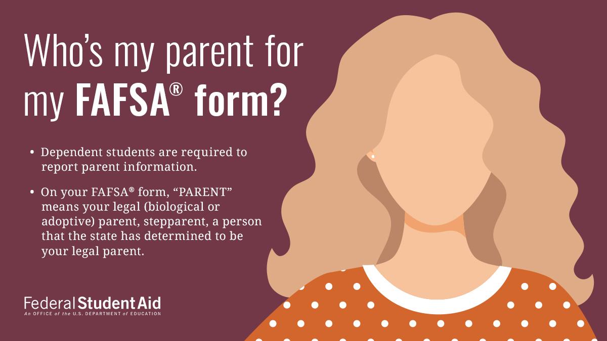 Parents divorced? Got a stepparent? Live with grandma? Here's how to answer the “parent” question on your #FAFSA form. 👉 bit.ly/359JXXp