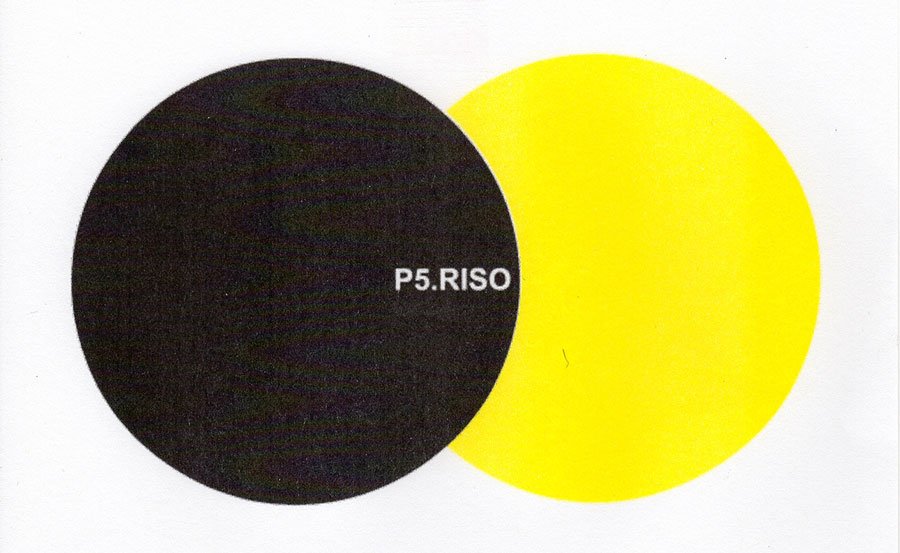 black and yellow overlapping circles printed with risograph