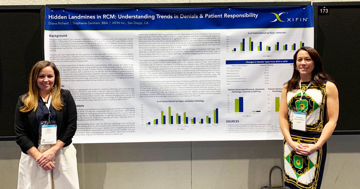XiFin's tweet image. Had a great time connecting with #pathologists at #CAP19. Thanks to everyone who attended our presentation on trends that impact the financial performance of labs!