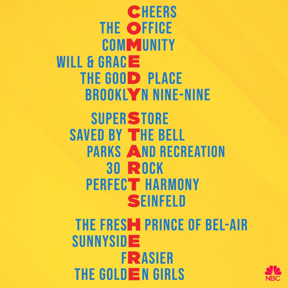 nbc's tweet photo. Look at how cute our Thursday comedies look with these legends. 🥺

#NBCComedyStartsHere tonight, starting at 8/7c. https://t.co/c6oJFsf4FO