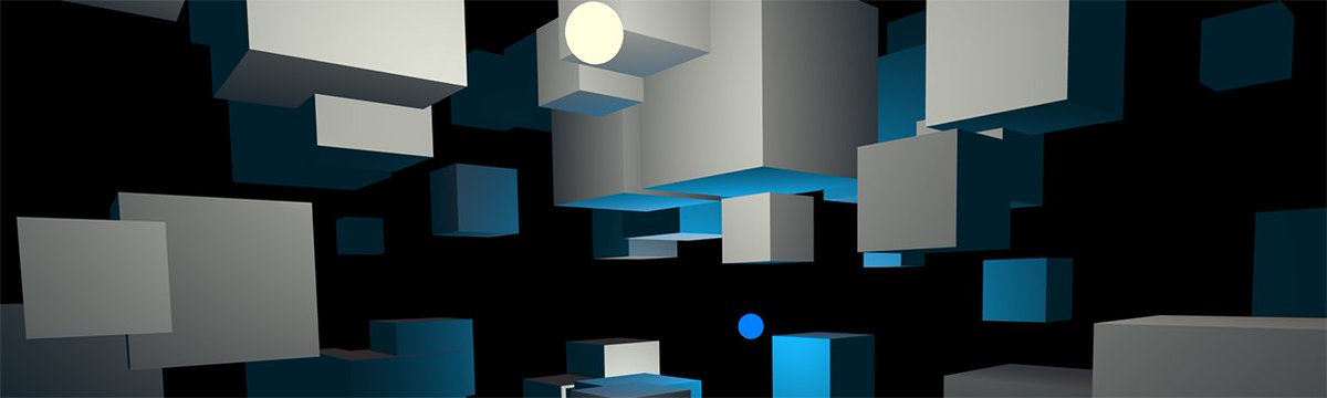 collection of floating 3D cubes in space