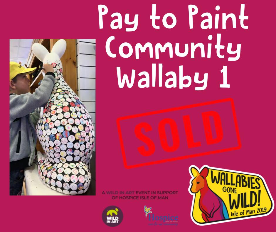 From excited children and volunteers to adults and professionals alike, our wider community has enjoyed being a part of this wonderful wallaby.
Lot 14: Pay to Paint Community Wallaby
Artist : Various
Winning Bid: £3,400