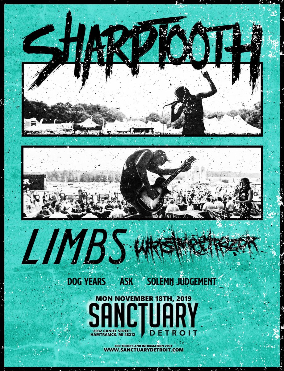 Are y’all seeing this shit? We’re playing with Sharptooth, LIMBS, wristmeetrazor, Dog Years, and Ask at the Sanct on 11/18. LFG