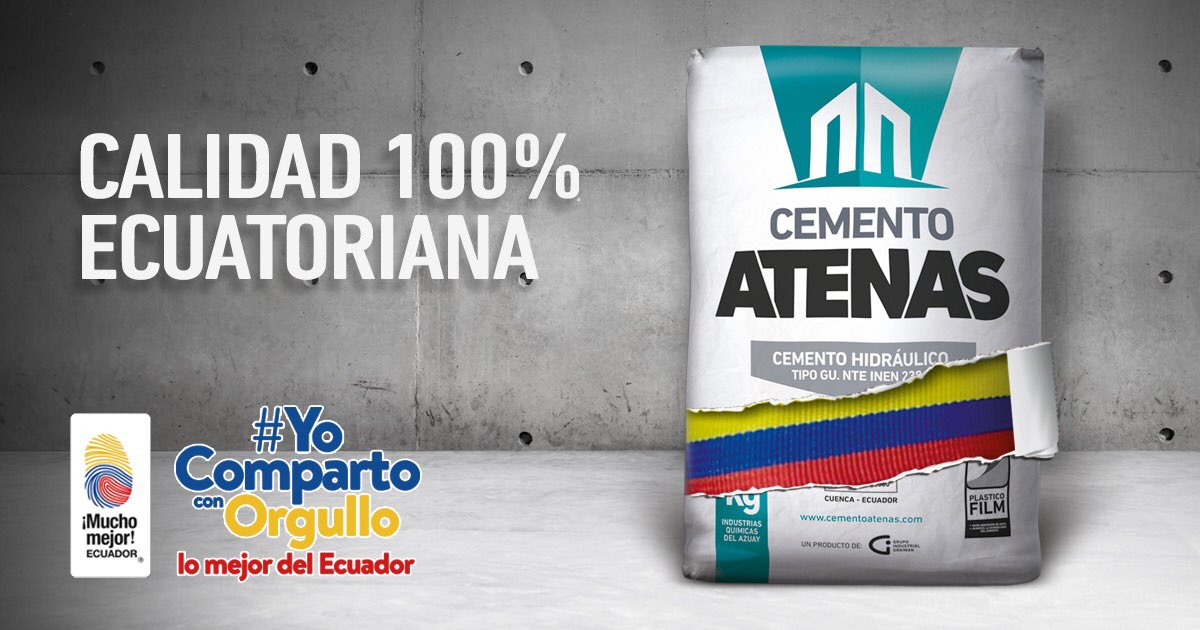 ¡@atenasgig #ComparteConOrgullo el ser 100% ecuatorianos!💪🏼 
Coméntanos ¿Por qué #CementoAtenas es motivo de orgullo para el #Ecuador?  🇪🇨 <a href="/MinGobiernoEc/">Ministerio de Gobierno Ecuador</a> 
#YoCompartoConOrgullo  #LoMejorDelEcuador
