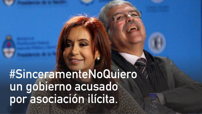 ame2246's tweet photo. #SinceramenteNoQuiero Que vuelva un Gobierno sospechado de la corrupción generalizada que hizo pelotas un País https://t.co/ui3dgffu4c