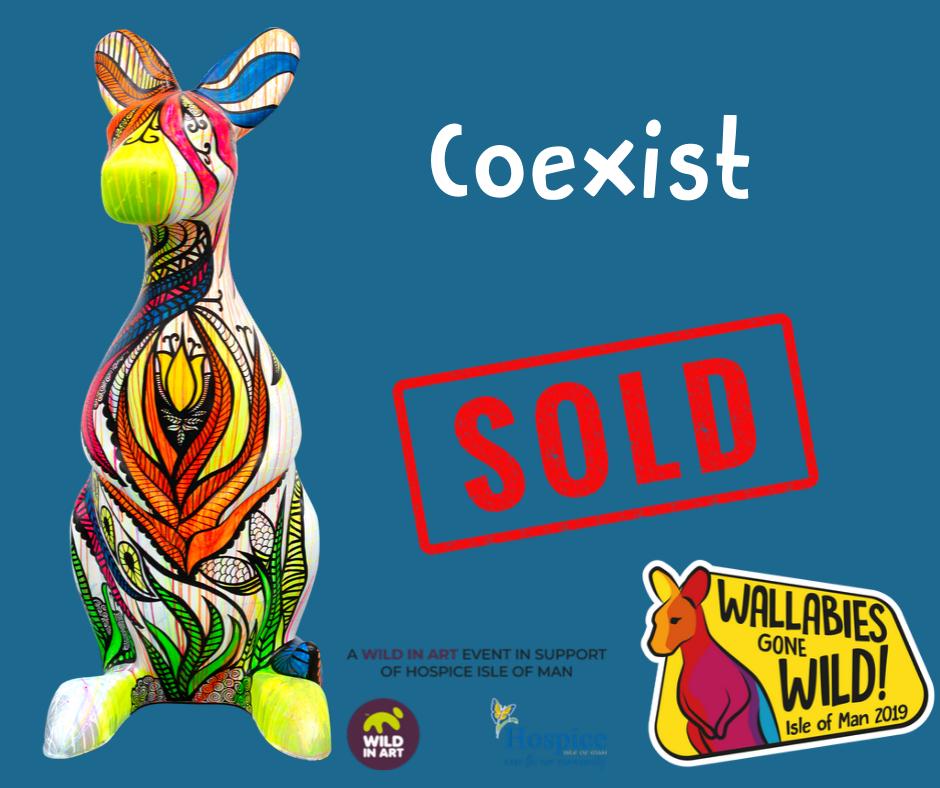 Drip work, neon paint and beautiful hand designs, this AMAZINGpiece has certainly caught the attention of our bidders.
Lot 18: Coexist
Artist : MrASingh
Winning Bid: £16,000