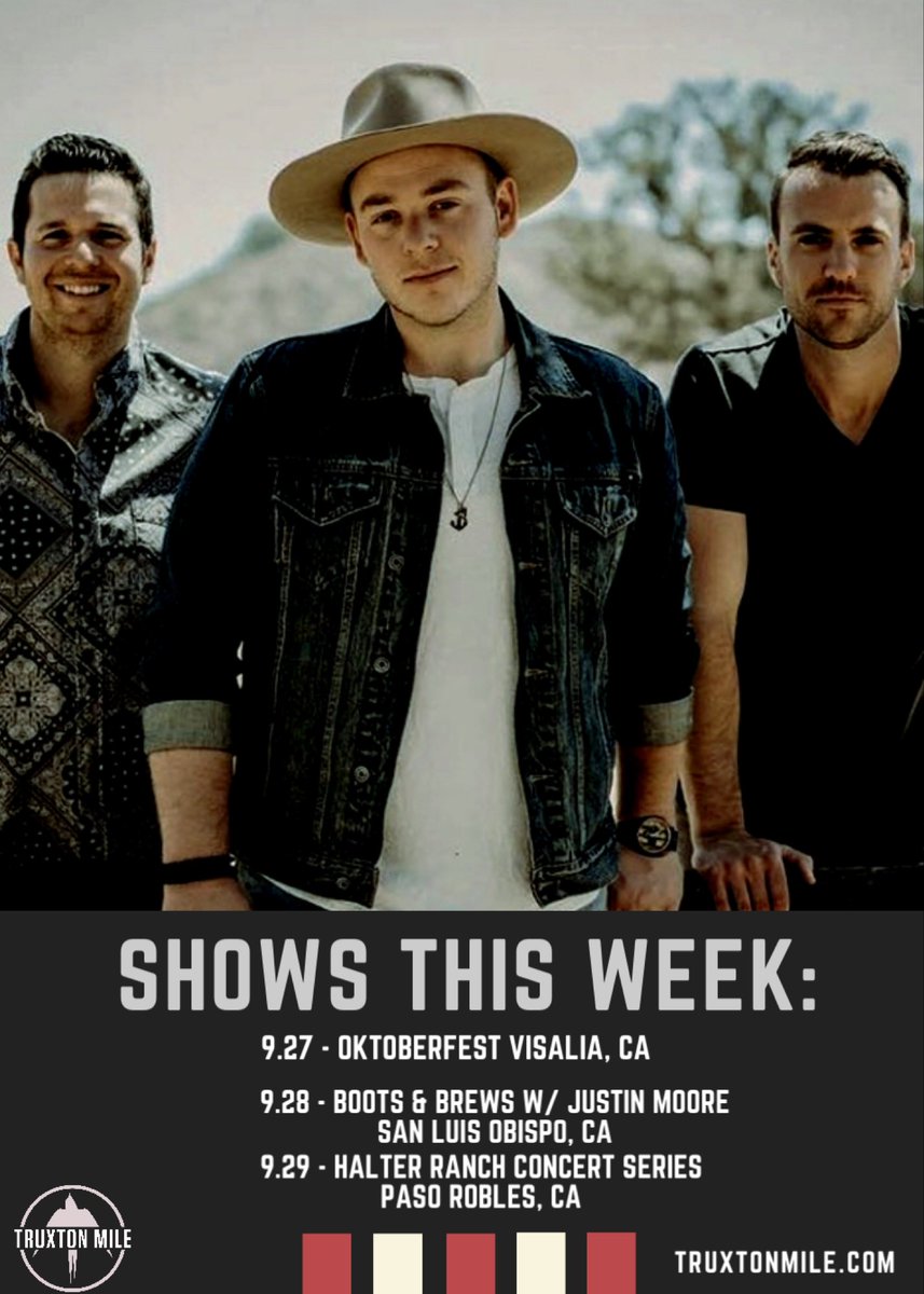 //🚚// We’re so ready to get back on the road again this weekend. Can’t wait to see you all out there 👊🏼
#TruxtonMile #CountryMusic #California #Music #Country #CaliforniaCountry