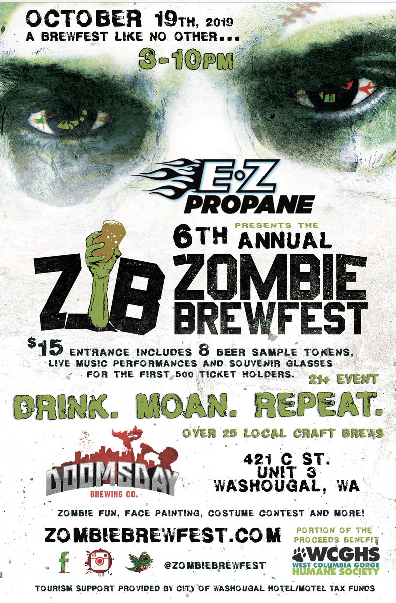ZombieBrewfest's tweet photo. Goblins and Ghouls!

EZ Propane presents @ZombieBrewfest 
https://t.co/yiEquwYtgV

We want to infect you with a frightfully good time.

If you can survive the night join the walking dead and purchase your ticket.

What we have brewing for your thirsty taste buds is coming soon. https://t.co/8mQBQkfynq
