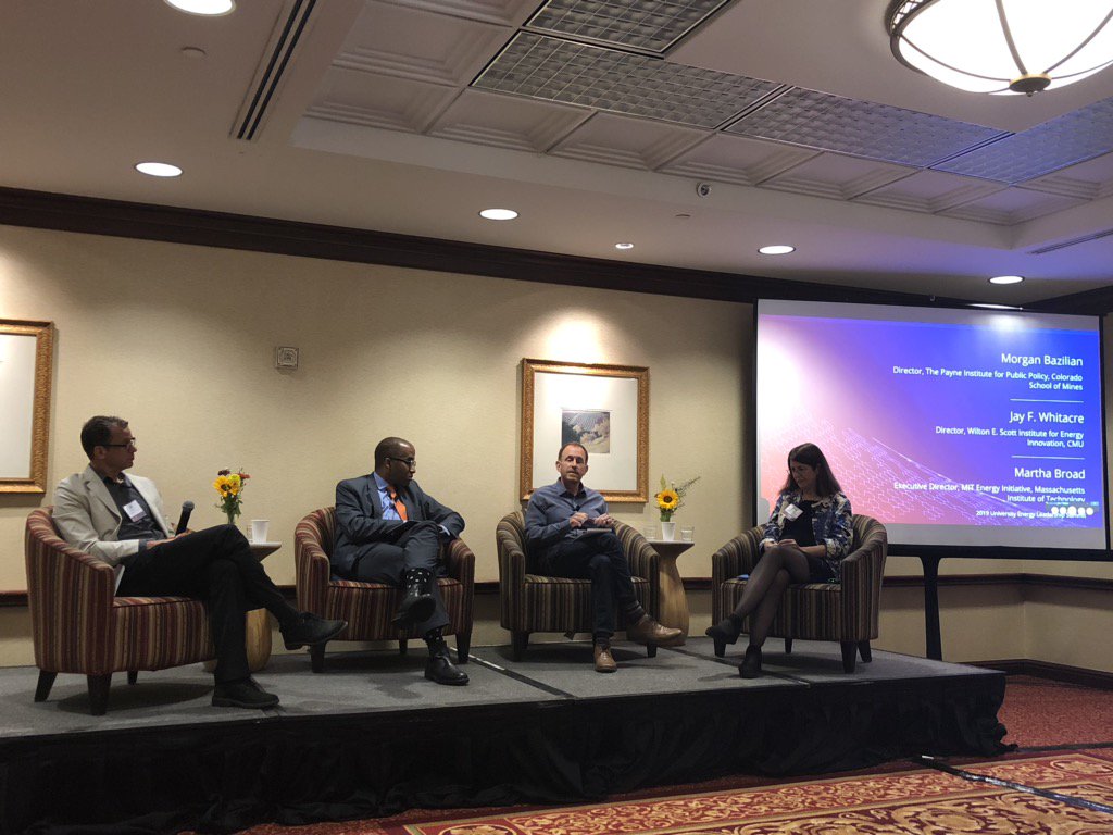 MBazilian's tweet image. Honoured and delighted to co-host the 1st #UniversityEnergy Institute  Leadership Summit. 

Amazing people here from close to 70 energy institutes.

A terrific partnership between @payneinstitute, @CMUenergy, &amp;amp; @CES_Baker_Inst.

Thanks to @SloanFoundation &amp;amp; @ARPAE!