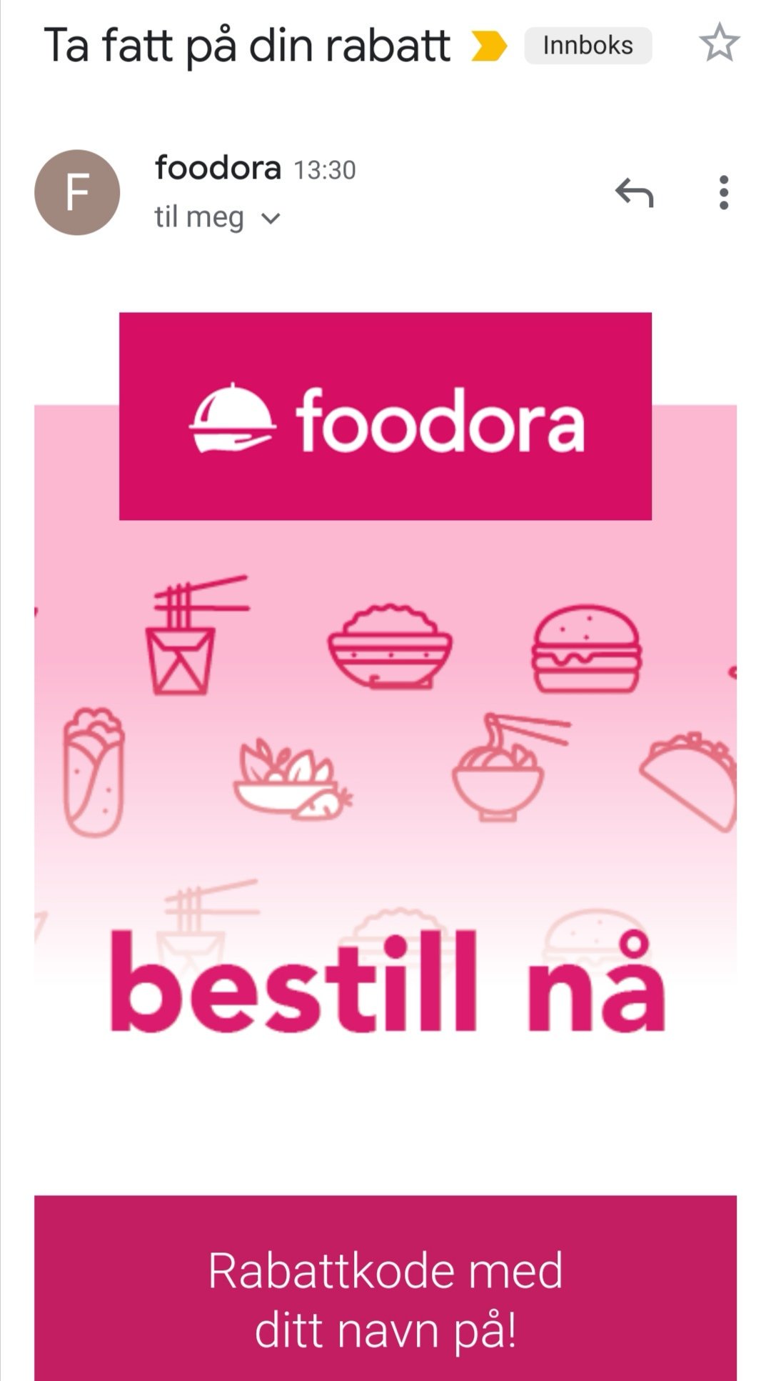 Rabattkode Foodora