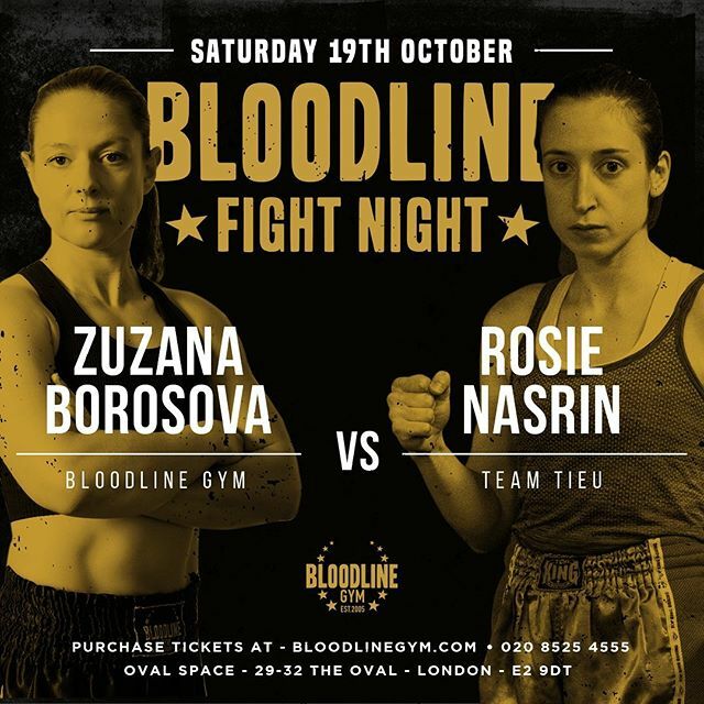 BloodlineGym's tweet photo. Our @slniecko16 vs @rosienasrin from @teamtieuofficial . These two talented female fighters with very different styles will be going to war on 19th October.  This is a fight you don't want to miss...Get your tickets from the fighters or online (see link … https://t.co/sey0ukxPjF https://t.co/HUqyzZHS7e