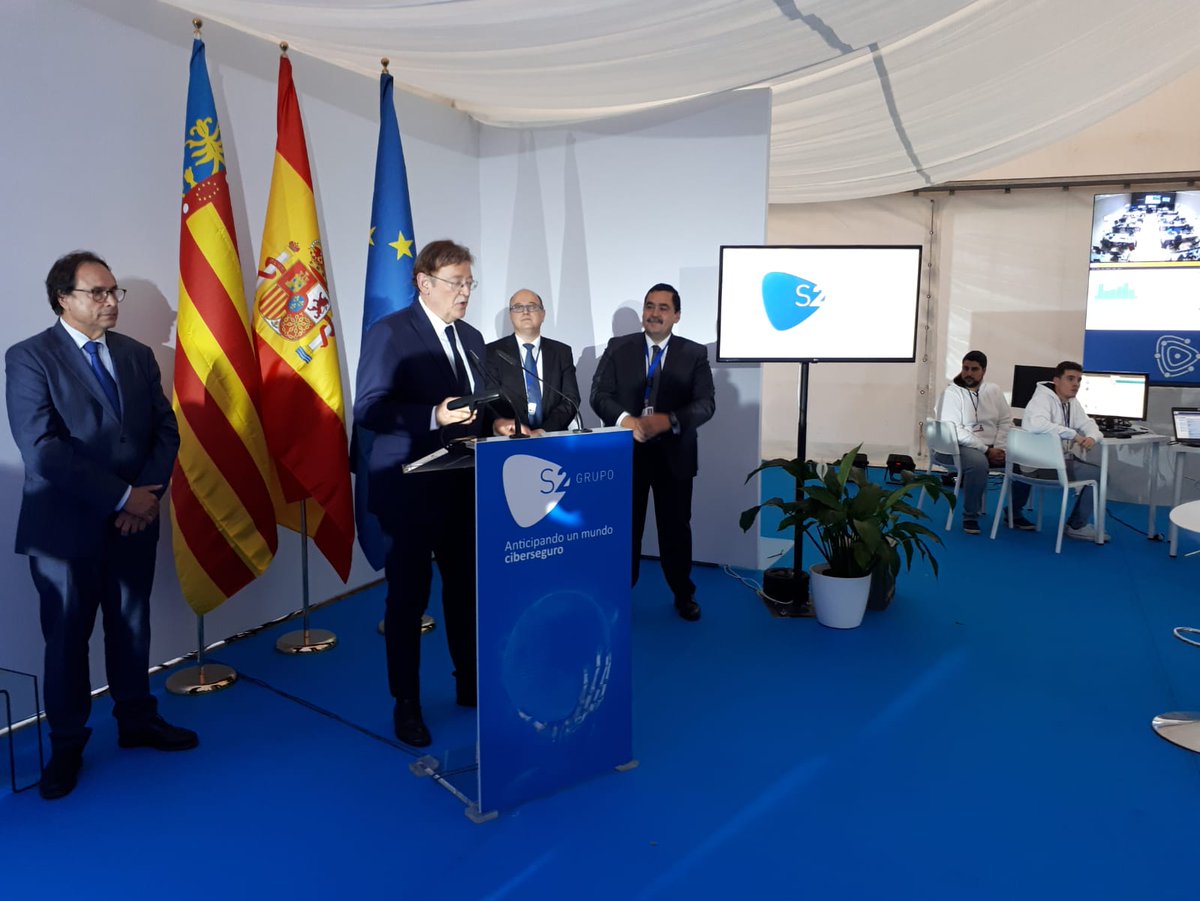 generalitat's tweet photo. @ximopuig @s2grupo @GVAhisenda @vicentsolerm @camaravalencia 🗣'Hace 15 años nadie pensaba en la ciberseguridad y @s2grupo tuvo la visión de crear una empresa líder en València que será esencial en la nueva economía. Son aliados ya que colabora con @CSIRTCV y esto nos da la seguridad que la Administración valenciana necesita' @ximopuig https://t.co/XJa4eZsJek