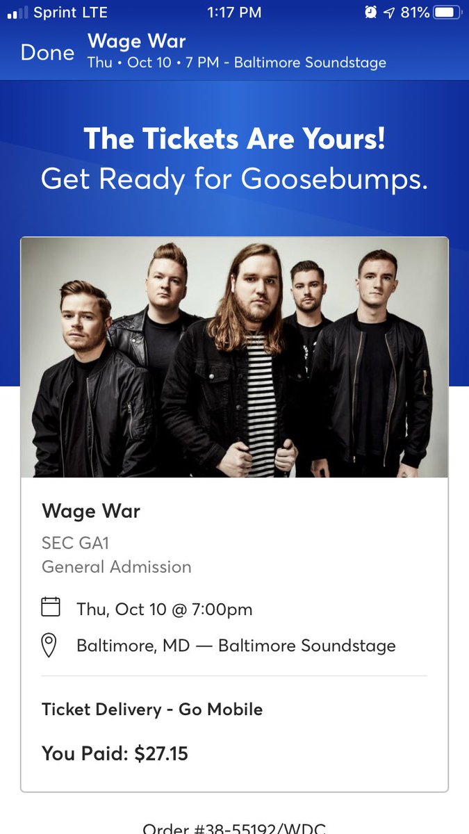 VarialSZN's tweet photo. LETS FUCKING GOO! @WageWar #PressureTour https://t.co/utWhSr8xLf