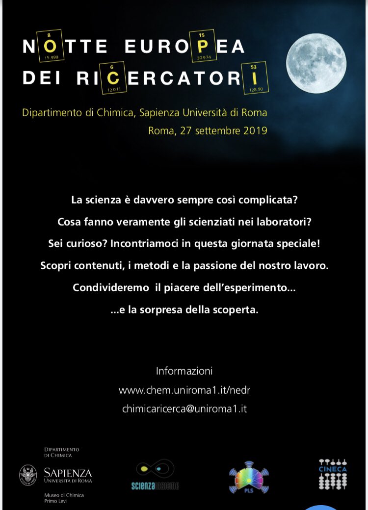 Vi aspettiamo!
Sapienza Università di Roma #ScienzaInsieme #ERN2019 #NdR2019 #MSCANight #ERNApulia #27settembre