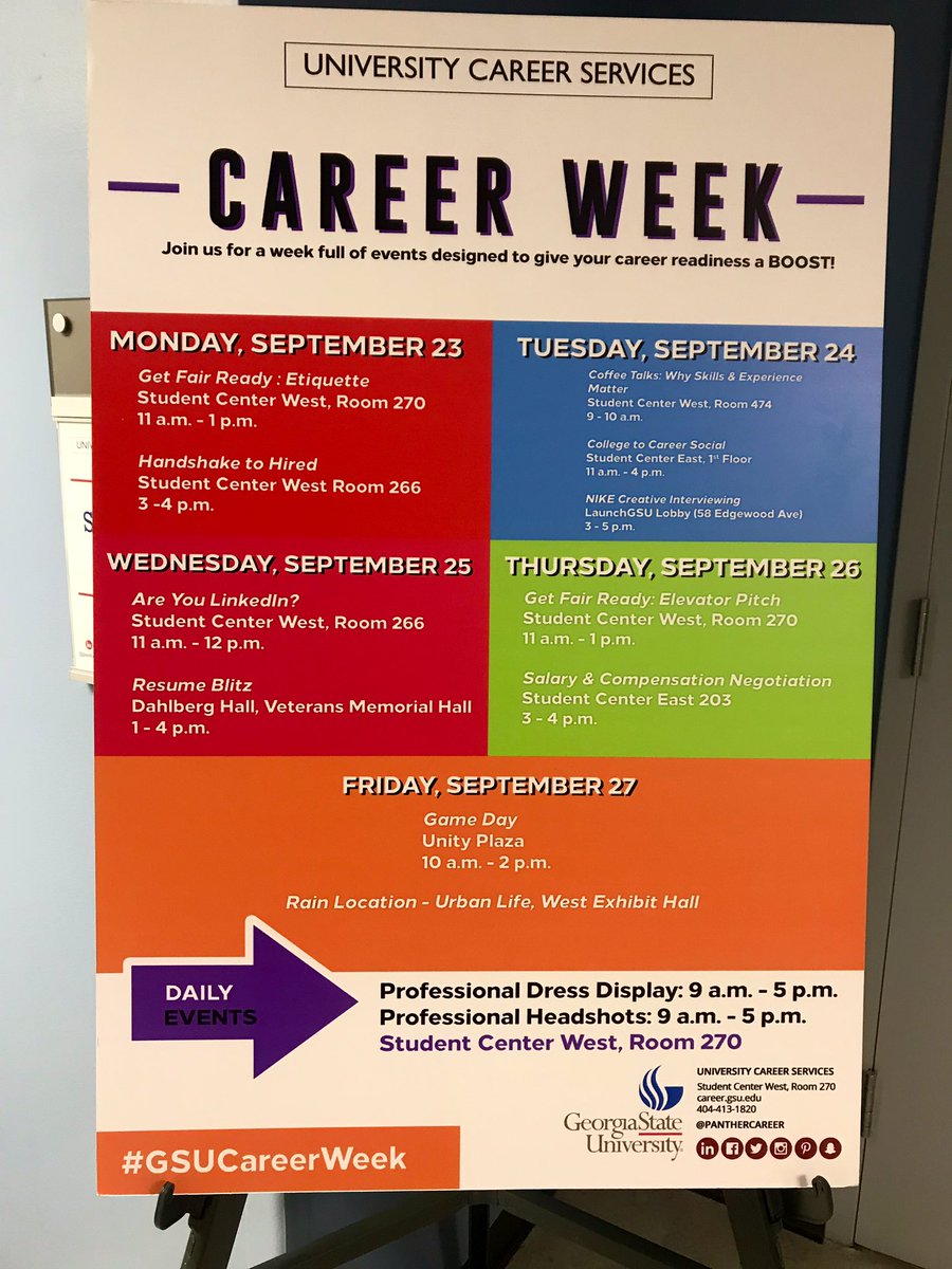 JazHarrison85's tweet photo. Rounding out this weeks fun filled on campus events w/@GeorgiaStateU @PantherCareer “Elevator Pitch” chat. Lots of great questions! 

Remember: No one knows you better than YOU! Be yourself, breathe and #RevealWhatsPossible !!   

#attcollege #stateyourpath https://t.co/VWi3JzAvam