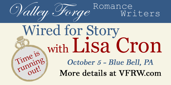 VFRomanceWriter's tweet photo. Registration for the 10/5 Lisa Cron workshop closes soon! Don't miss your chance. https://t.co/q1QBf7iFzy