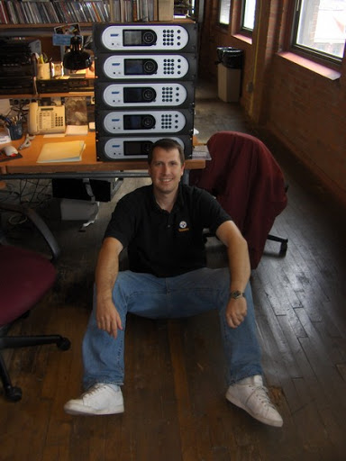 TelosAlliance's tweet photo. Happy Thursday! Here's a throwback to 2007 with Telos Alliance COO Scott Stiefel and the first production units of the Zephyr-IP during their launch! #TBT #IPCodec https://t.co/Esu9UhtkD7