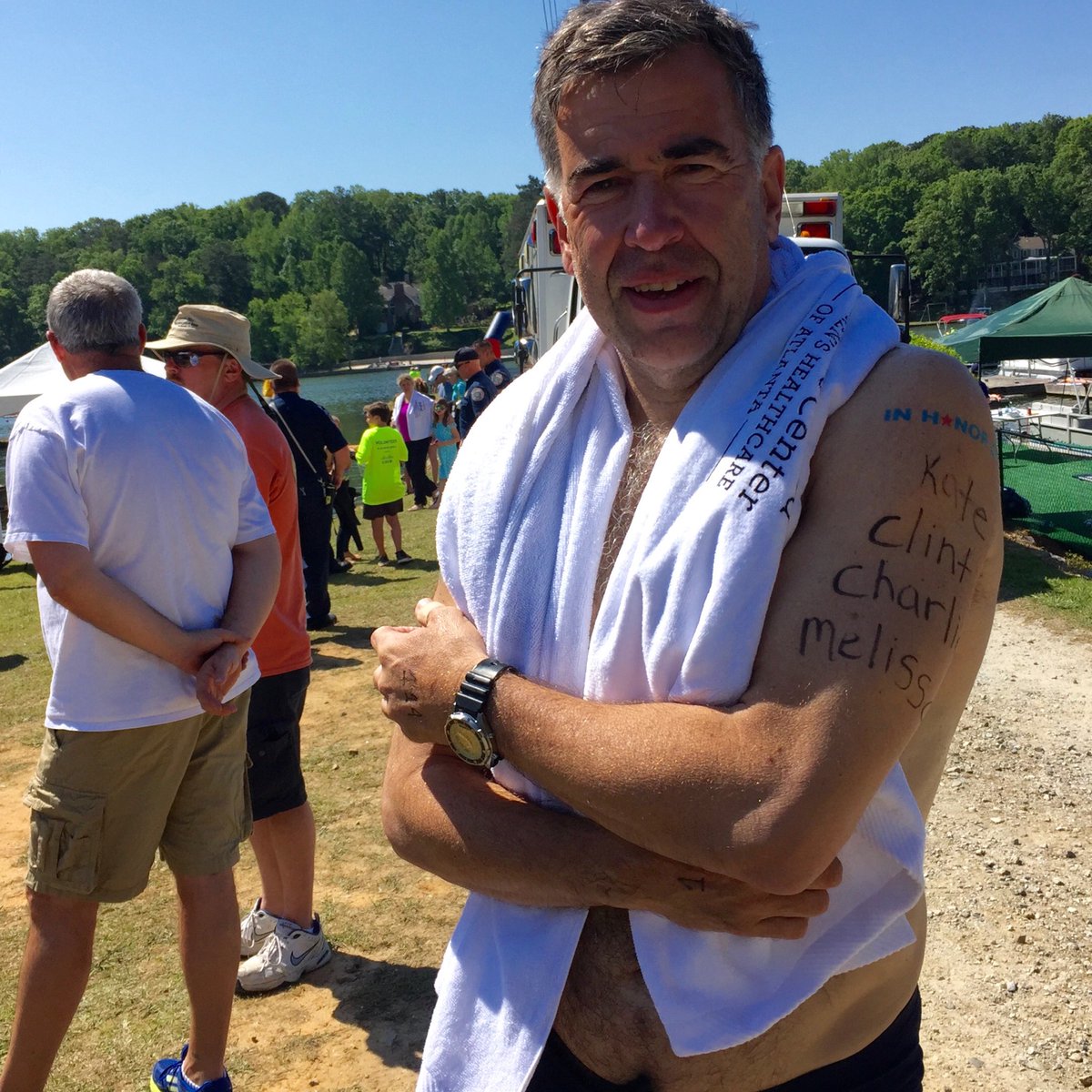 MarkWinneWSB's tweet photo. My wife,a power of prayer miracle,has fought about 12 occurrences of cancer. She’s in the fight again. #SwimAcrossAmerica, funded a clinical trial that saved her life. Saturday I’m set to swim a mile to raise $$ for SAA.Please give if u can https://t.co/SZUvE7lLOR ⁦@wsbtv⁩ https://t.co/BHFXWEozN5