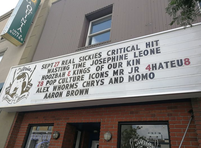PopCultureIcon1's tweet photo. ...He's seen his name on the marquee, but she will never understand....

See you all this weekend at THE ATRIA in Oshawa, Ontario with Mr. Jr. and 4hateu8!

Our stunt livers are packed and ready to go. https://t.co/vuD6oZzBfW