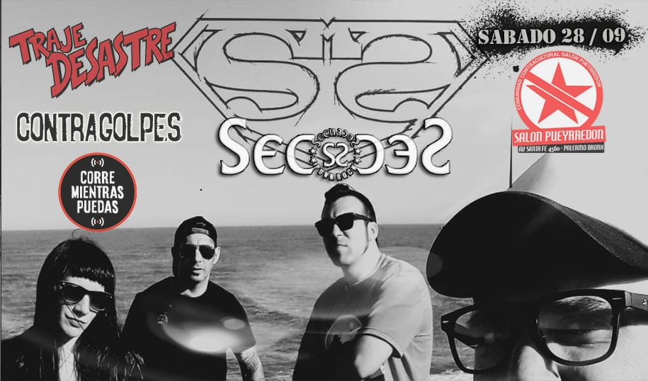 SecuacesOficial's tweet photo. ¡SECUACES VUELVE AL SALÓN PUEYRREDÓN! Junto a los amigos de Traje Desastre y, abriendo la noche: Corre mientras puedas y Contragolpes. Vamos a vivir una noche única, llena de punk rock y amistad. Ah,  también vamos a sortear dos vinilos de SupertemaS. No podés faltar, secuaz. https://t.co/lxQiKxYk1a