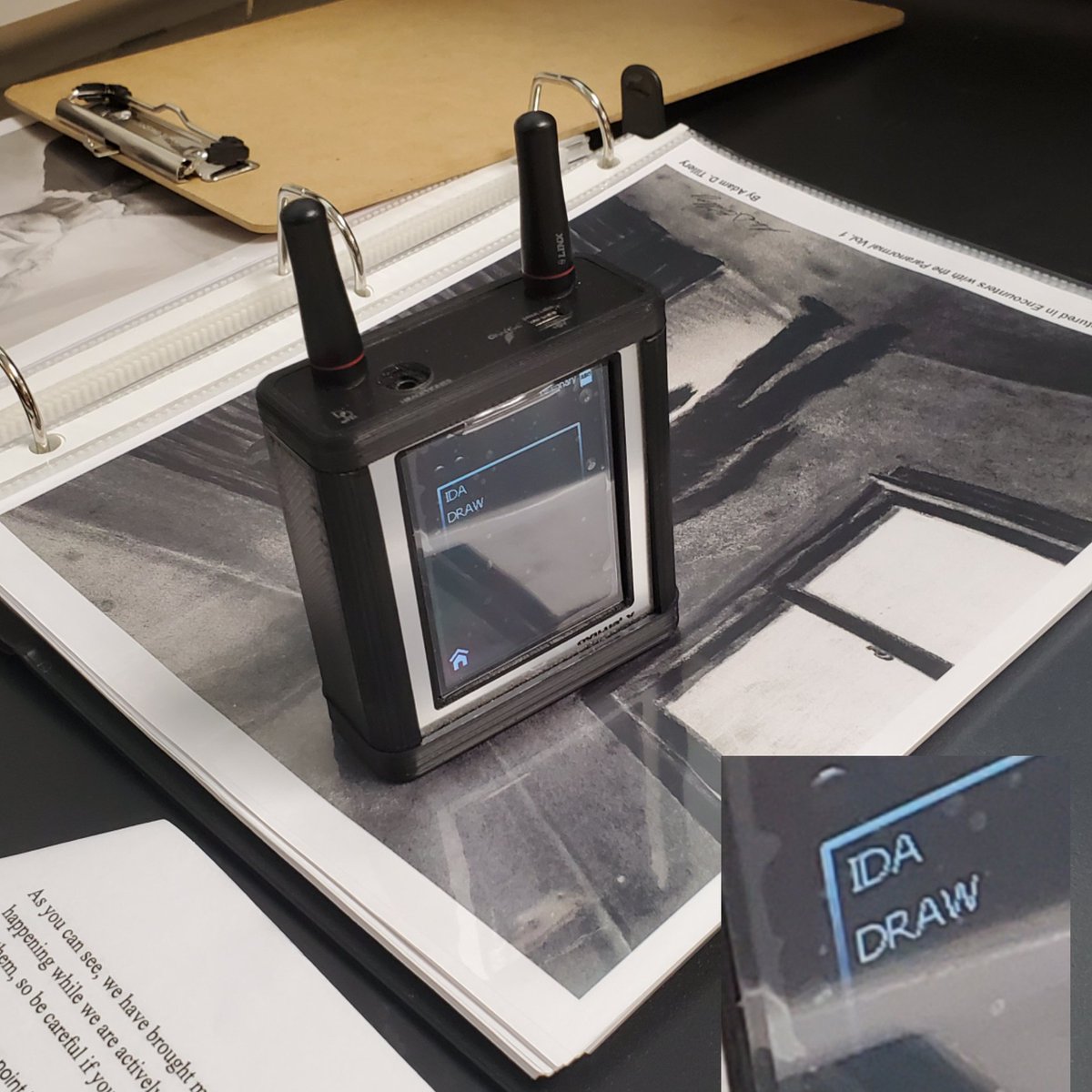 CreepzGC's tweet photo. Another fun #ExplorationDay at @sftcyclones ! We had a great time teaching the history and science behind paranormal investigating. Interesting bit of #Ovilus activity shorty after mentioning Adam's art background. "Draw" was the first word the Ovilus said after turning it on. https://t.co/xlk1eswXf8