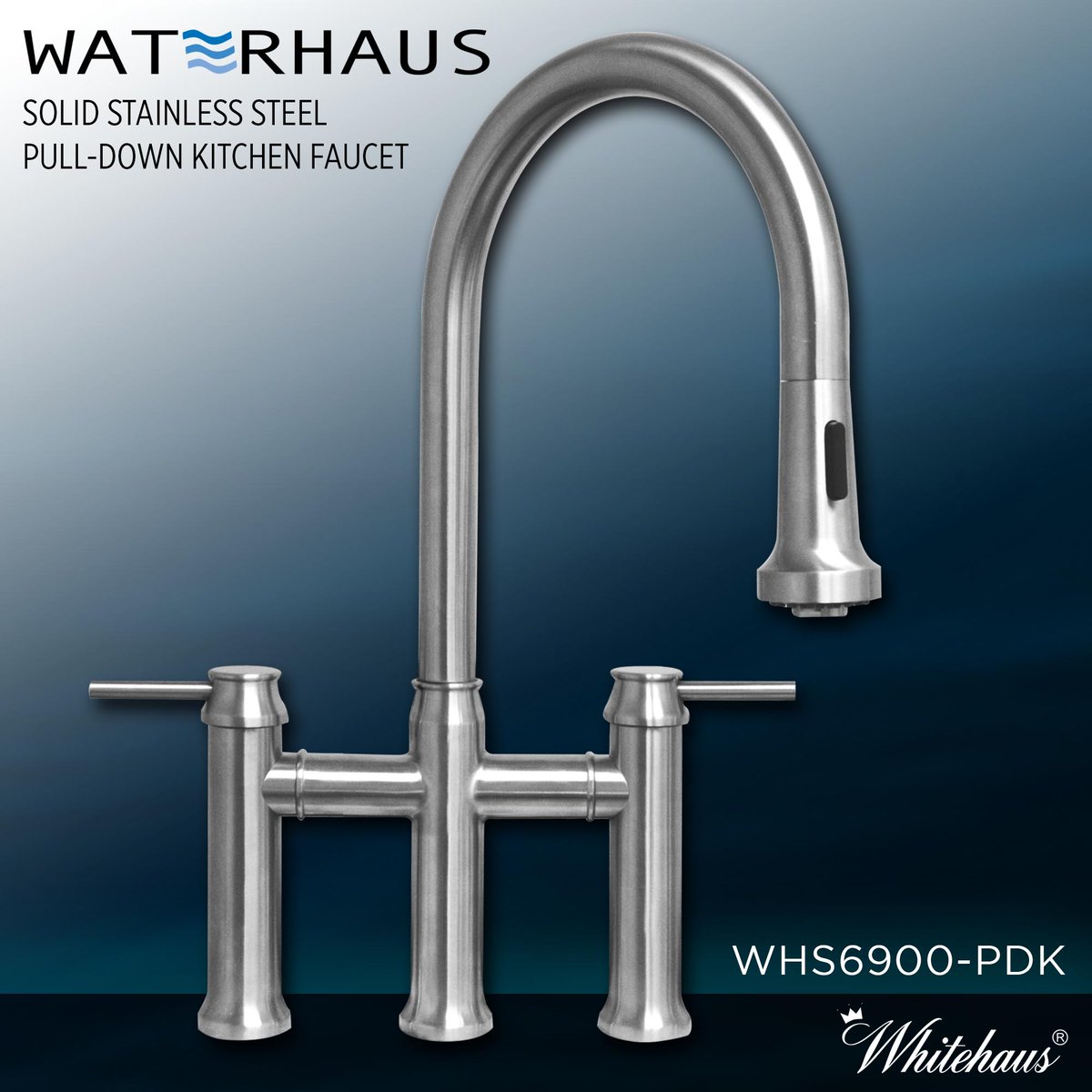 The WHS6900-PDK bridge faucet showcases quality and style with the convenience of its dual-mode pull out spray head: spray and stream. Completely lead-free and WaterSense compliant, you can be certain to have the best fit for your home.
whitehauscollection.com/product/whs690…