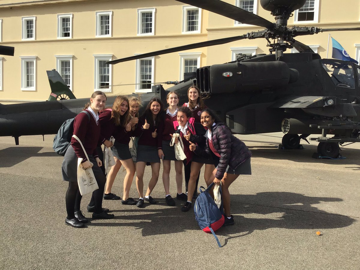 SHSKPhysics's tweet photo. What a truly inspiring day! Thank you @RMASandhurst. Such a variety of opportunity on display, so much to discover, and so much to have a go with. The girls from @SHSKSchool loved every minute! #RMASstem19 https://t.co/mLoS8xg9C3
