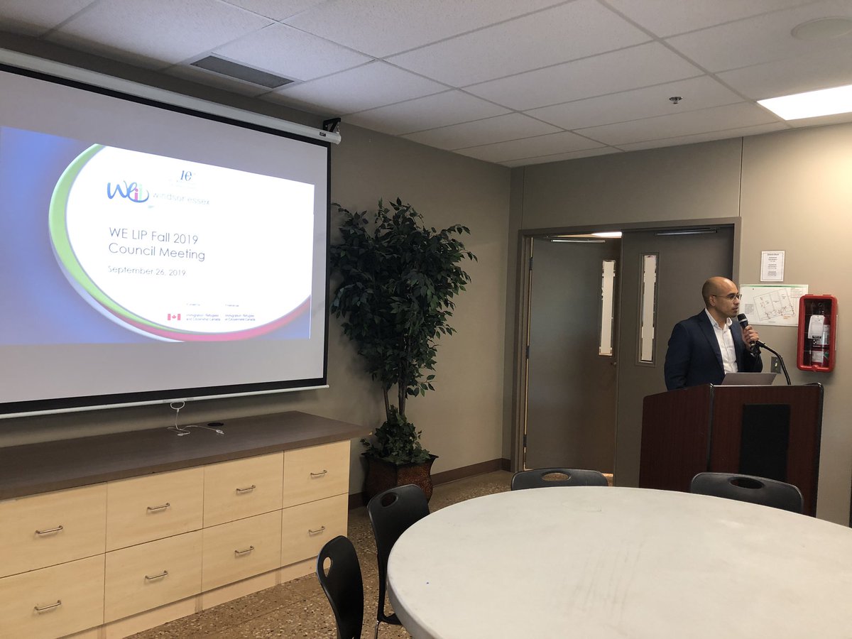 WindsorEssexLIP's tweet photo. WE LIP Chair, Hugo Vega, welcoming our council members to the WE LIP Fall Council Meeting. #ImmigrationMatters https://t.co/h4bEe8hxlY