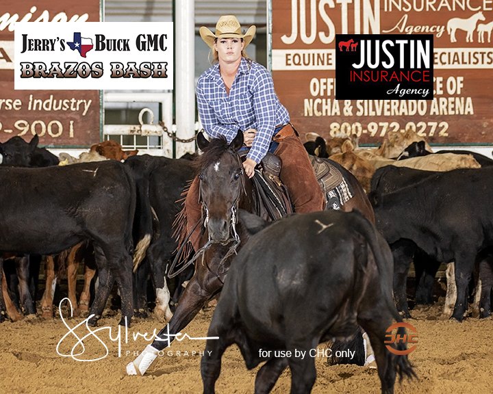 PHorseCentral's tweet photo. Another great shot at the #BrazosBash by S. Sylvester Photography capturing Julie Jarma and Hott Heels scoring a 221 today to lead the aggregate with a 441 (220/221) going into the 5/6YO NP Finals. It took a 433 to go back. This update thanks to Justin Insurance https://t.co/LCULHREayL
