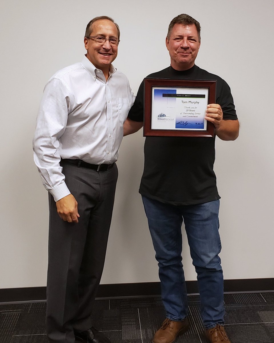 Congratulations Tom on 25 years with Midwest Mechanical! #congratulations #servicewithasmile
