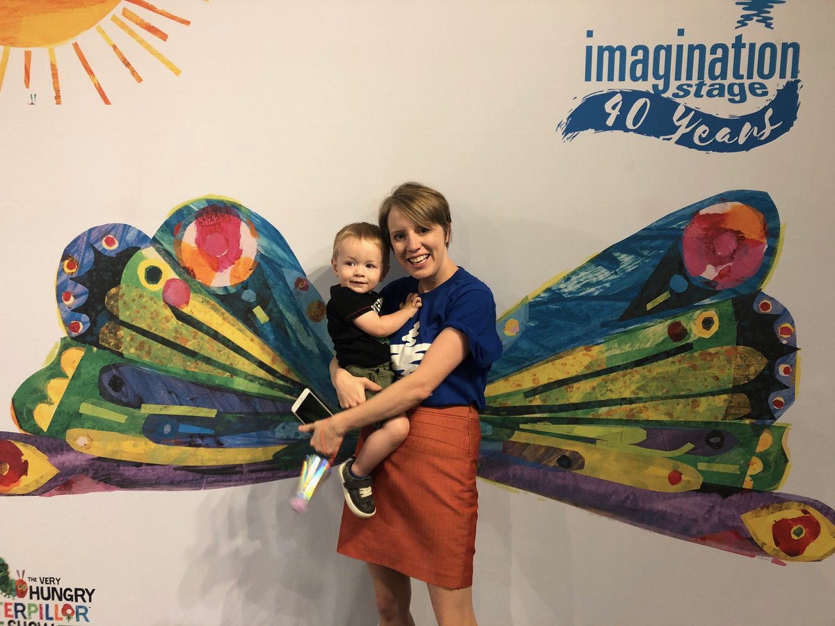 ”Butterfly in the sky. I can fly twice as high” So excited to see one of Lach’s favorite books live this weekend at ”The Very Hungry Caterpillar Show” <a href="/I_Stage/">Imagination Stage</a> #IStageCaterpillar ❤️🐛🦋