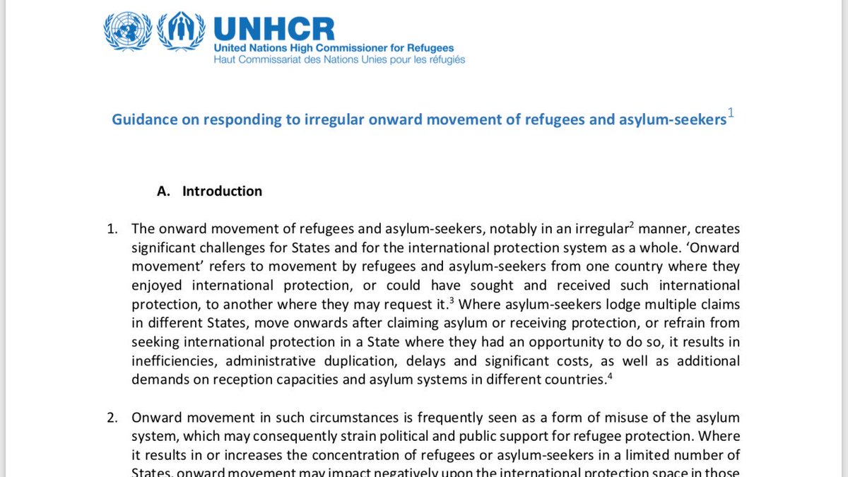 ICVA_Displaced's tweet photo. #UNHCR issues a “Guidance on Responding to Irregular Onward Movement of #Refugees and Asylum-Seekers”: https://t.co/prK9T1shHj https://t.co/RpAoqryZiU