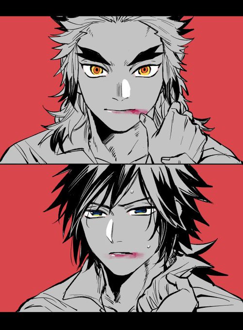 UoFoさんがTwitterに投稿した煉獄杏寿郎(鬼滅の刃)のイラスト。
