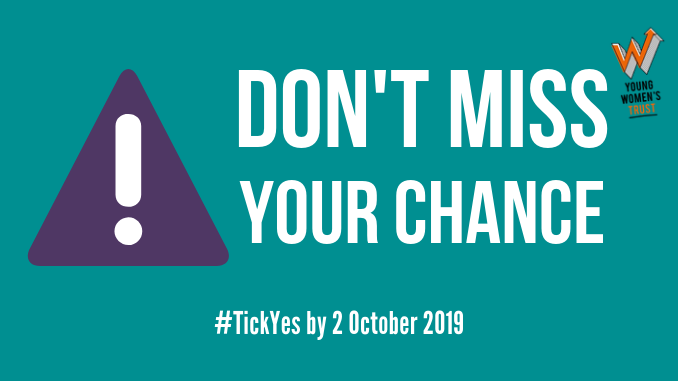 YWTrust's tweet photo. π’ | Hundreds of young women are making their voices heard! Don't miss your chance to add your voice to the growing numbers who are telling the Govt that they must listen and act without delay to end sexual harassment at work β https://t.co/FTHO0UEE0q #metoo #timesup #tickyes https://t.co/LCDgDVR7MU