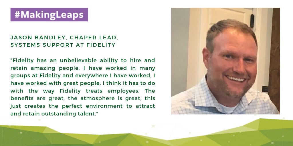 FidelityJobs's tweet photo. Jason Bandley, Chaper Lead, Systems Support at Fidelity, started in the mailroom almost 24 years ago now leads our production support team. Meet Jason and hear his tech journey at #GHC19. #FidelityAssociate #MakingLeaps https://t.co/nzD7zpKqiX