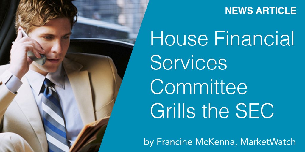 FidDecisions's tweet image. House Financial Services Committee Grills the SEC bit.ly/2lUf1IT NEWS article by @retheauditors @MarketWatch #SECregulation #DisclosureRule