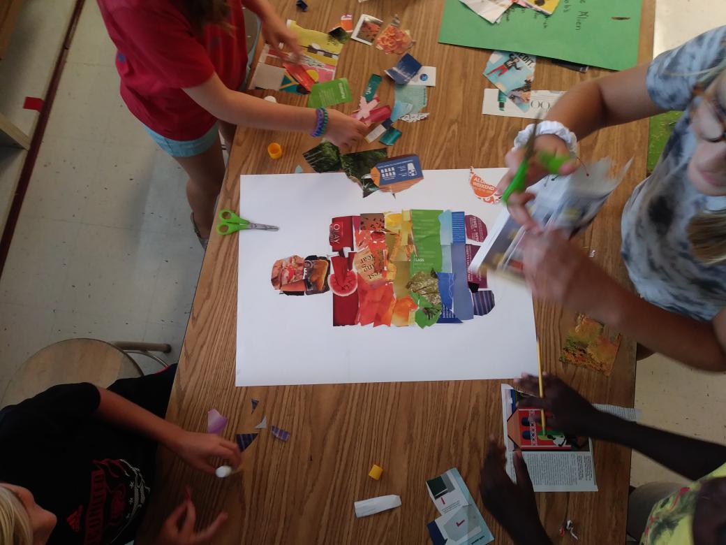 CCESSpecials's tweet photo. @ChevyChaseES Fifth grade's collaborative collaged color wheels are finally coming together in art! #teamwork #color https://t.co/5sMQf0o5Fr