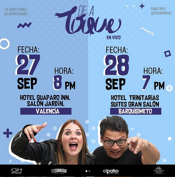 ghhoteles's tweet photo. Esta noche recibiremos a @LaVeroGomez y a @EsGaboruiz en nuestro Salón Jardín del #GuaparoInn. 🗣 Obtén descuentos especiales en nuestras habitaciones. https://t.co/UVGzl3KBG2