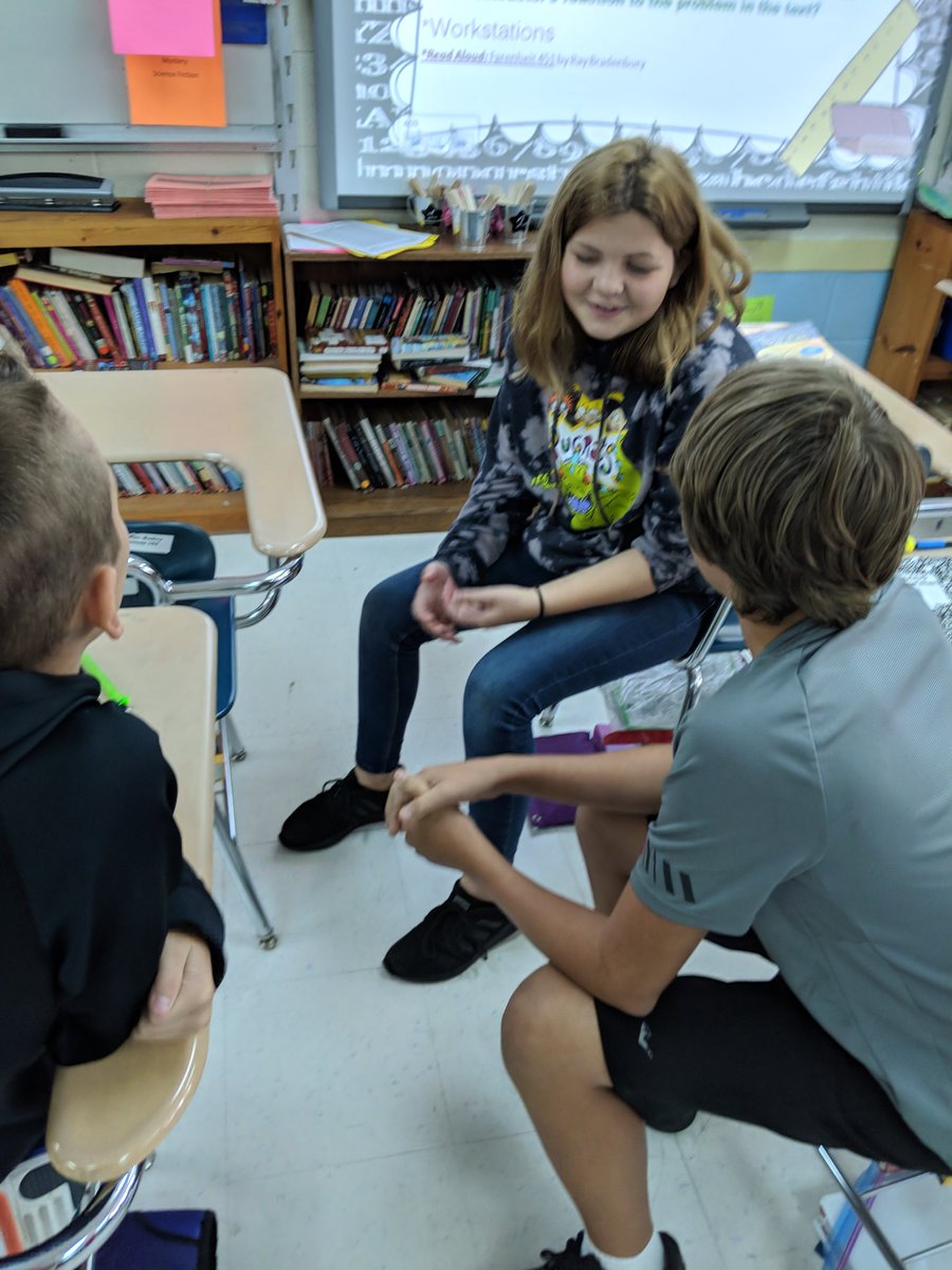 Today we used cooperative learning groups and roles to discuss and analyze our deep study of setting in our book club books in 7th grade ELA. @Lamar_School <a href="/stephanie_gouge/">Stephanie Gouge</a> #gocherokees