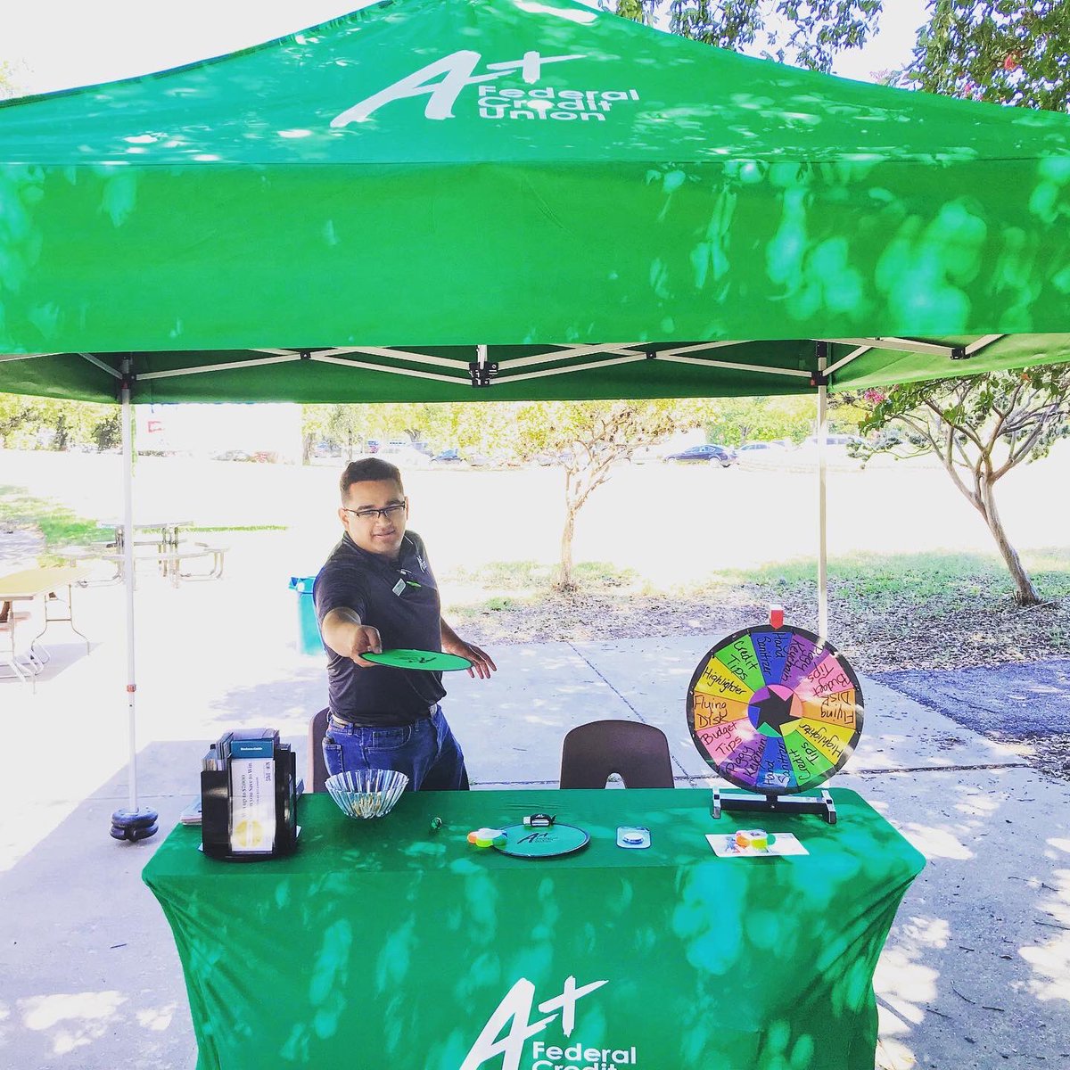 aplusfcu's tweet photo. Come play some gams with us at the Riverside @accdistrict Riverbat Bash! #aplusfcu #ACC #RiverbatBash https://t.co/OkIWTTz8qc
