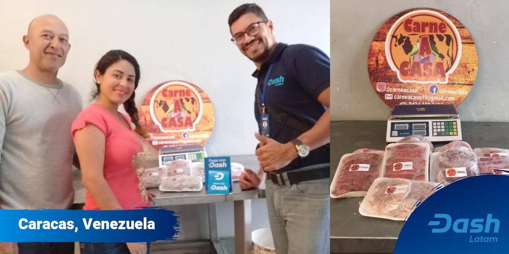 GeorgeDonnelly's tweet photo. Buy your meat from home delivery business Carne a Casa and pay with Dash in Caracas Venezuela.
Carne a Casa is also taking advantage of Dash combo remittances to sell more meat
#DashAlwaysBuilding #DashPay #DashLatam https://t.co/R8kbs2fCQd