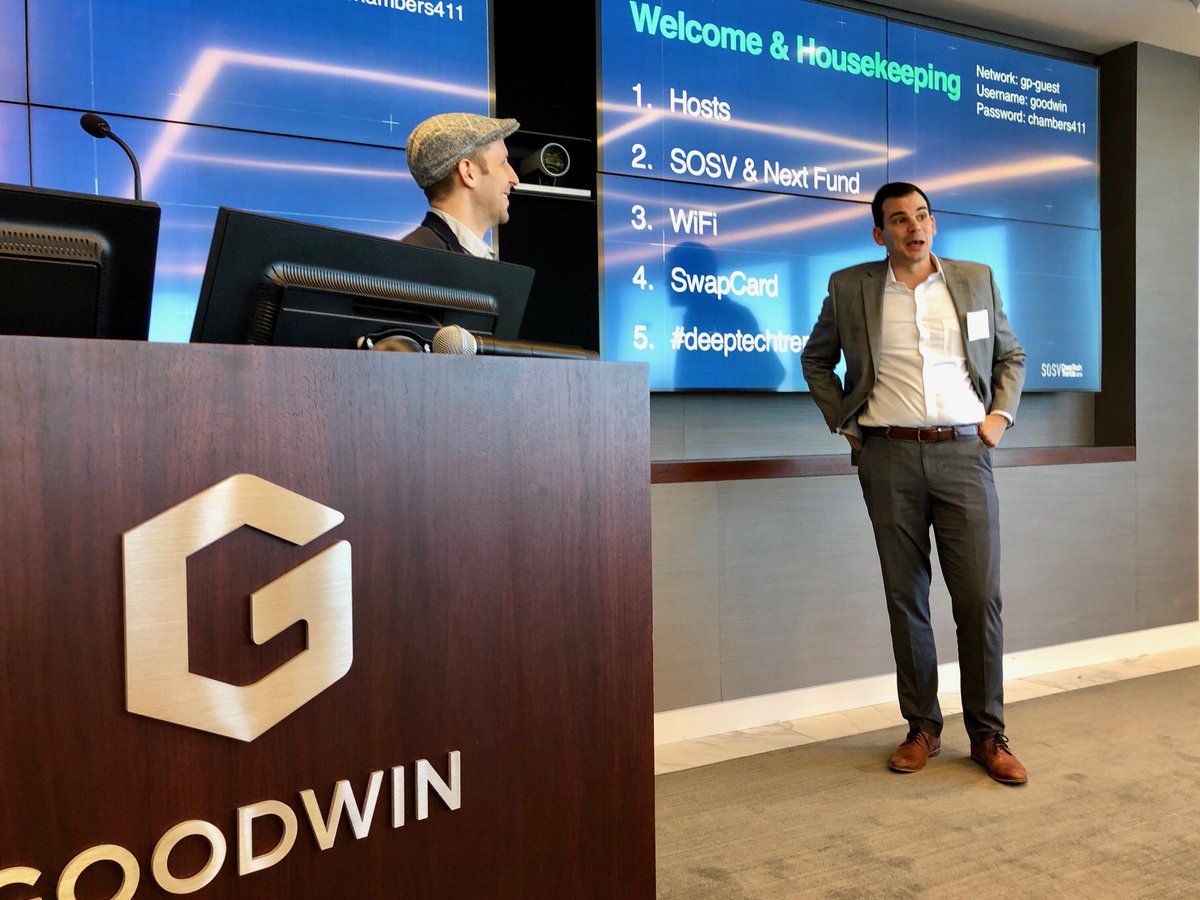 MrtnGmz13's tweet image. Great time hosting @benjaminjoffe from @SOSV / @hax_co to talk on Deep Tech Trends at @goodwinlaw’s Boston office yesterday.  Great audience of investors focused on companies solving hard technical problems! #goodwintech