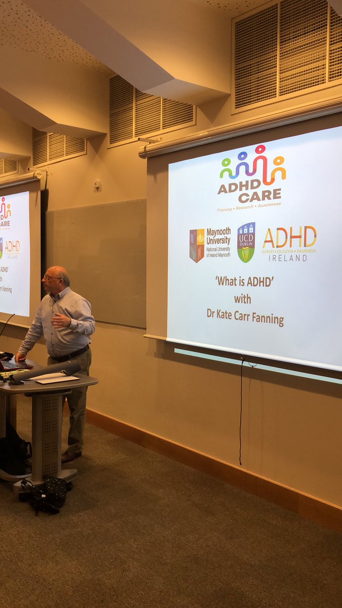 adhdireland's tweet photo. ADHD Care presents “What is ADHD” by Kate Carr Fanning at UCD this evening #ADHD #whatisadhd https://t.co/Ebhy8aNORA