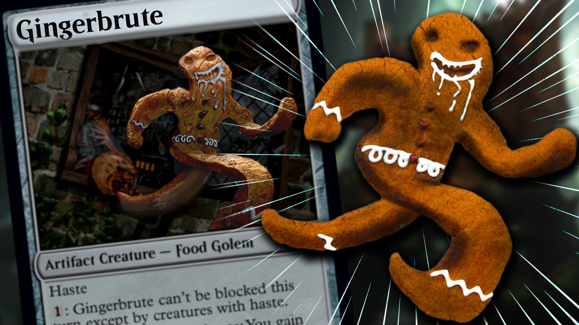 gingerbread man card mtg Wilds of Eldraine Token Set (MTG) Beadle & Grimm's Pandemonium Warehouse Each creature you control thats a Food or a Golem gets +2/+2 and has trample gingerbread man card mtg The
