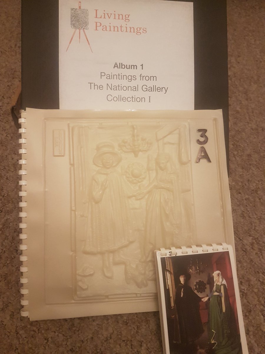 morrisonellis's tweet photo. Exciting times! @arttellis's first loan from @LivingPaintings has arrived! Tactile images of #paintings from @NationalGallery, complete with printed postcards for reference, helping him rediscover his favourite #artists &amp; their #artwork! https://t.co/zuC7OSlv5Q