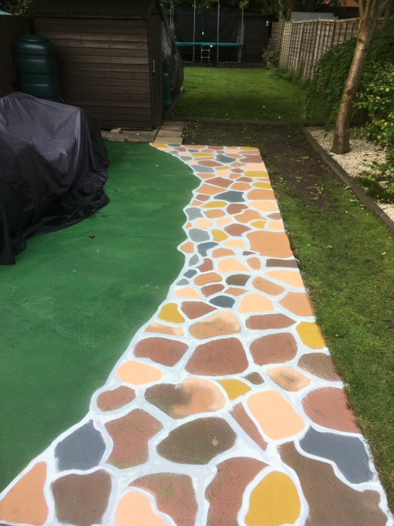 SubMovement's tweet image. I didn't have the money to do a patio so I sprayed it
