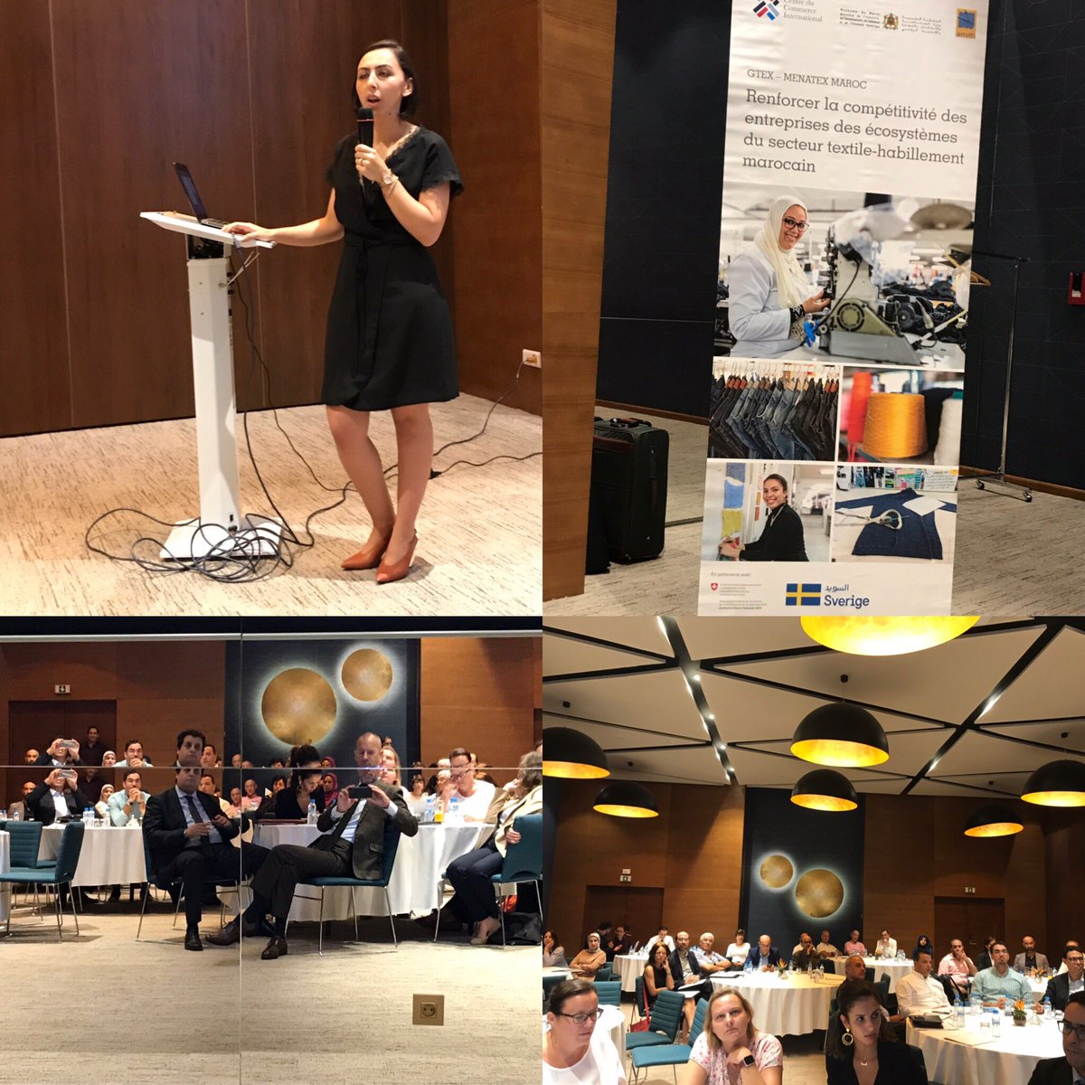 SweAmbMorocco's tweet photo. Tres heureux que la Suède est partenaire avec #MIICEN et @ITCnews dans le cadre du programme MENATEX pour accroître la compétitivité des exportations du secteur Marocains de textile et de l’habillement. Ce matin focus sur renforcer la durabilité sociale et environnementale. https://t.co/W0ztVRUFUK
