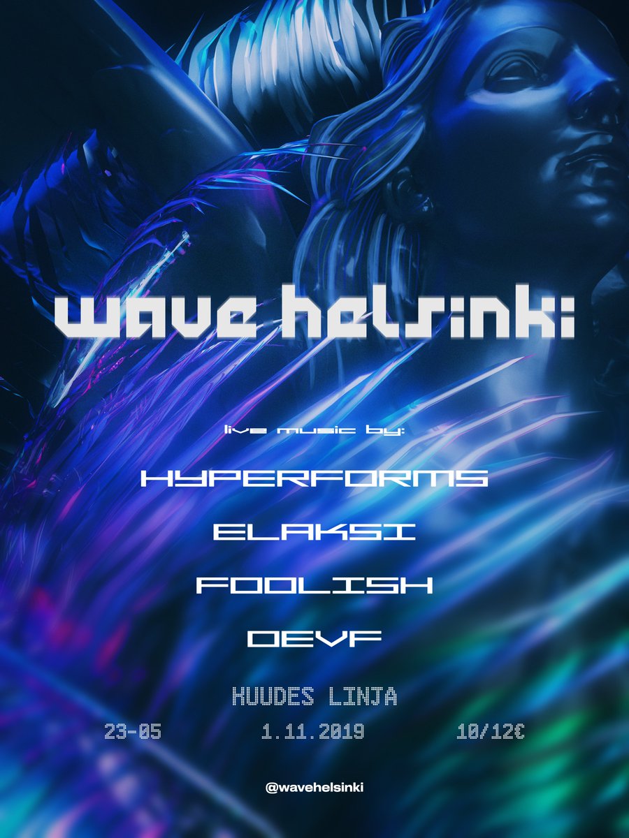 ElaksiMusic's tweet photo. New show inc! Playing at Wave Helsinki on November 1st with @_hyperforms, Foolish and DEVF! #wavehelsinki

Venue: Kuudes Linja https://t.co/6GRpCd3zHo